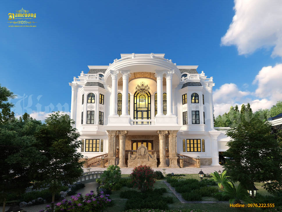Mẫu thiết kế công trình biệt thự được thực hiện bởi đội ngũ kiến trúc sư của Kiến Trúc Nam Cường
