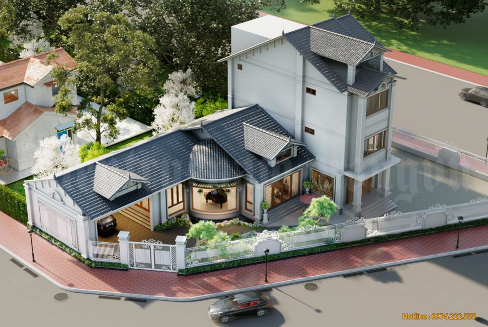 Mẫu thiết kế biệt thự đẹp tại Thái Nguyên được thực hiện bởi đội ngũ kiến trúc sư của Kiến Trúc Nam Cường