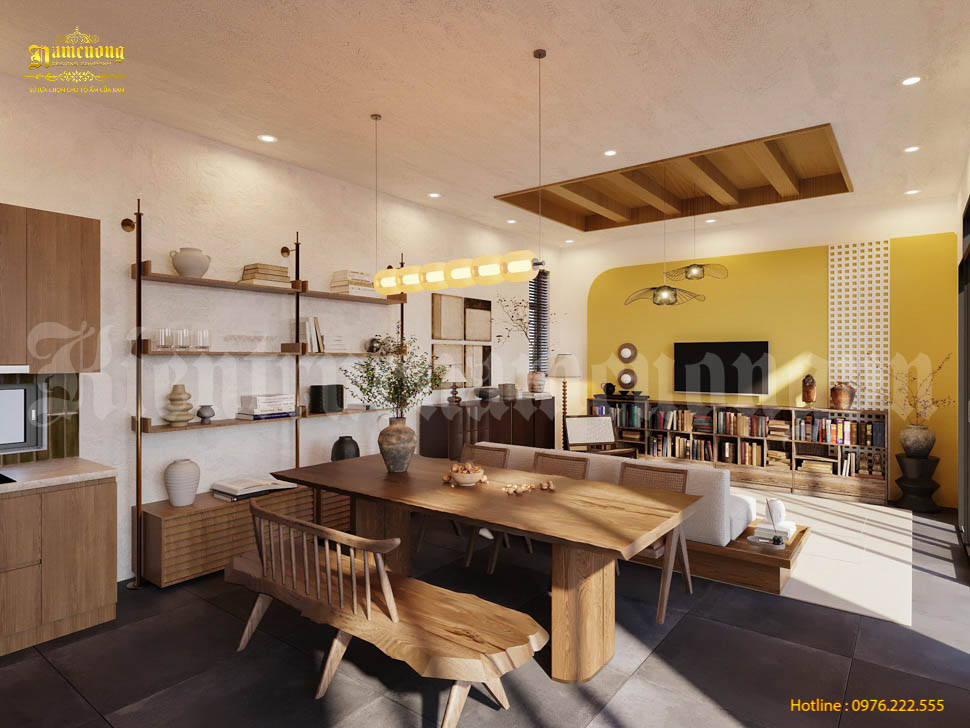 Mẫu thiết kế nội thất biệt thự mini 10x10 phong cách minimalist thiết kế bởi Kiến Trúc Nam Cường 