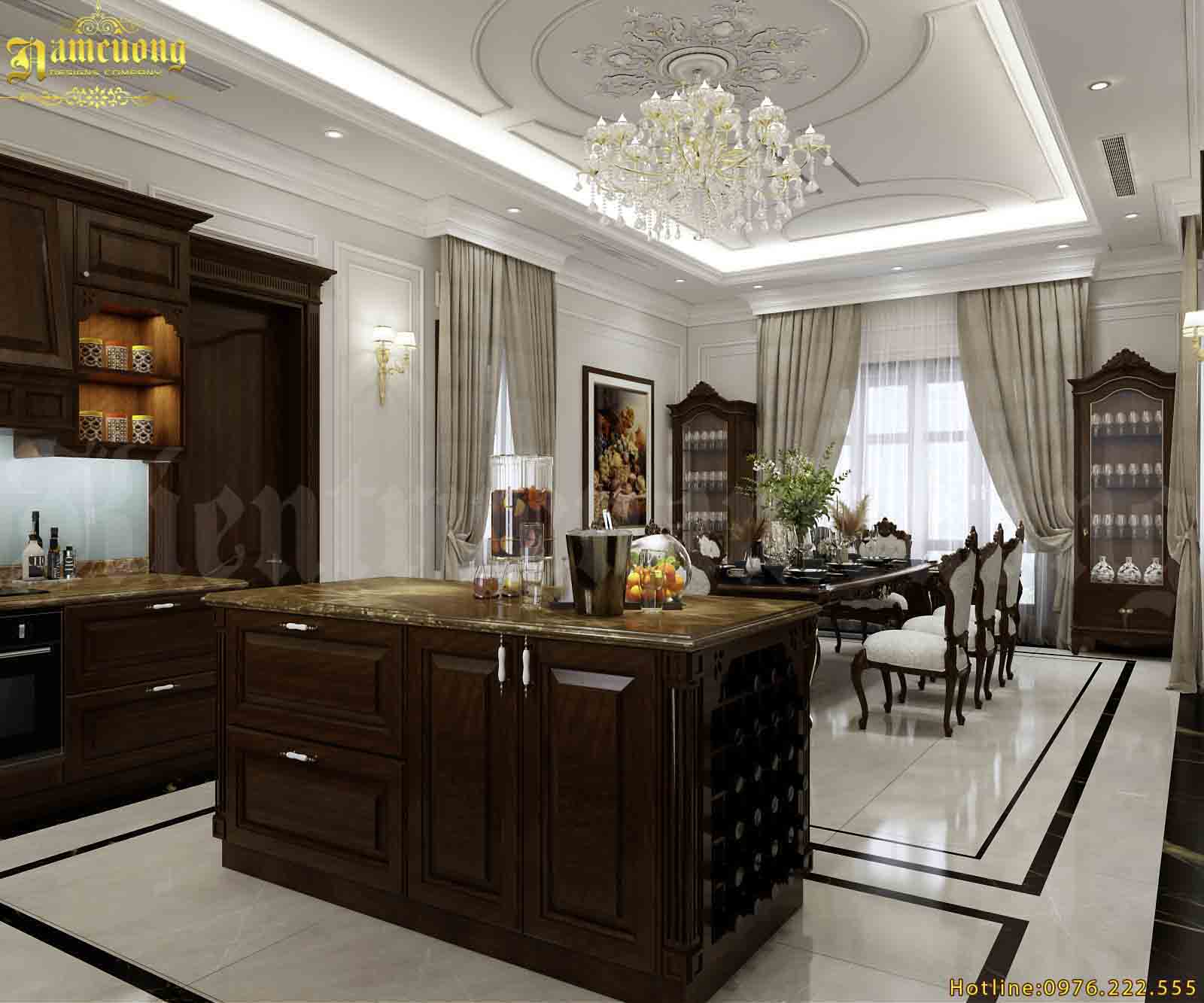 Phòng bếp của biệt thự tân cổ điển