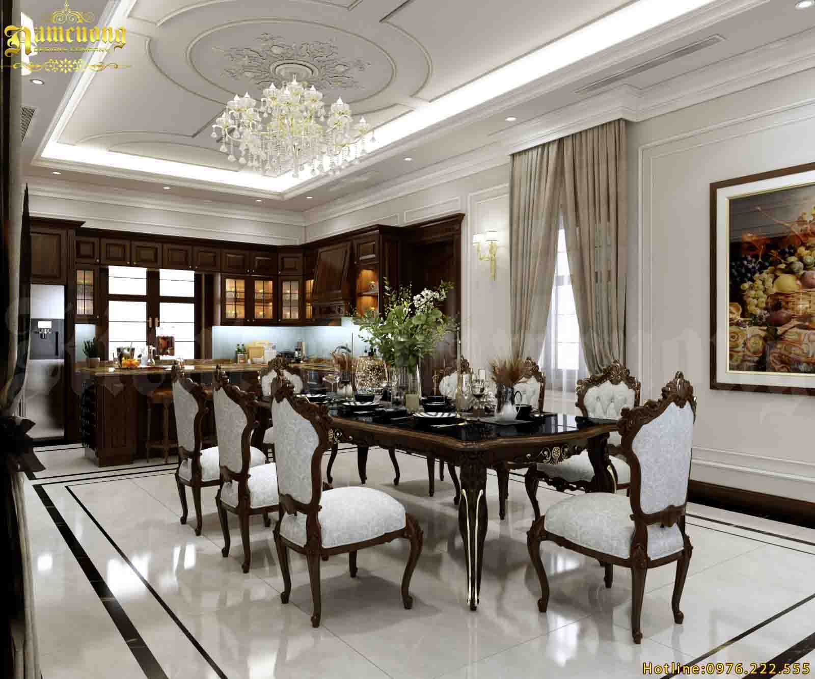 Phòng bếp của biệt thự tân cổ điển