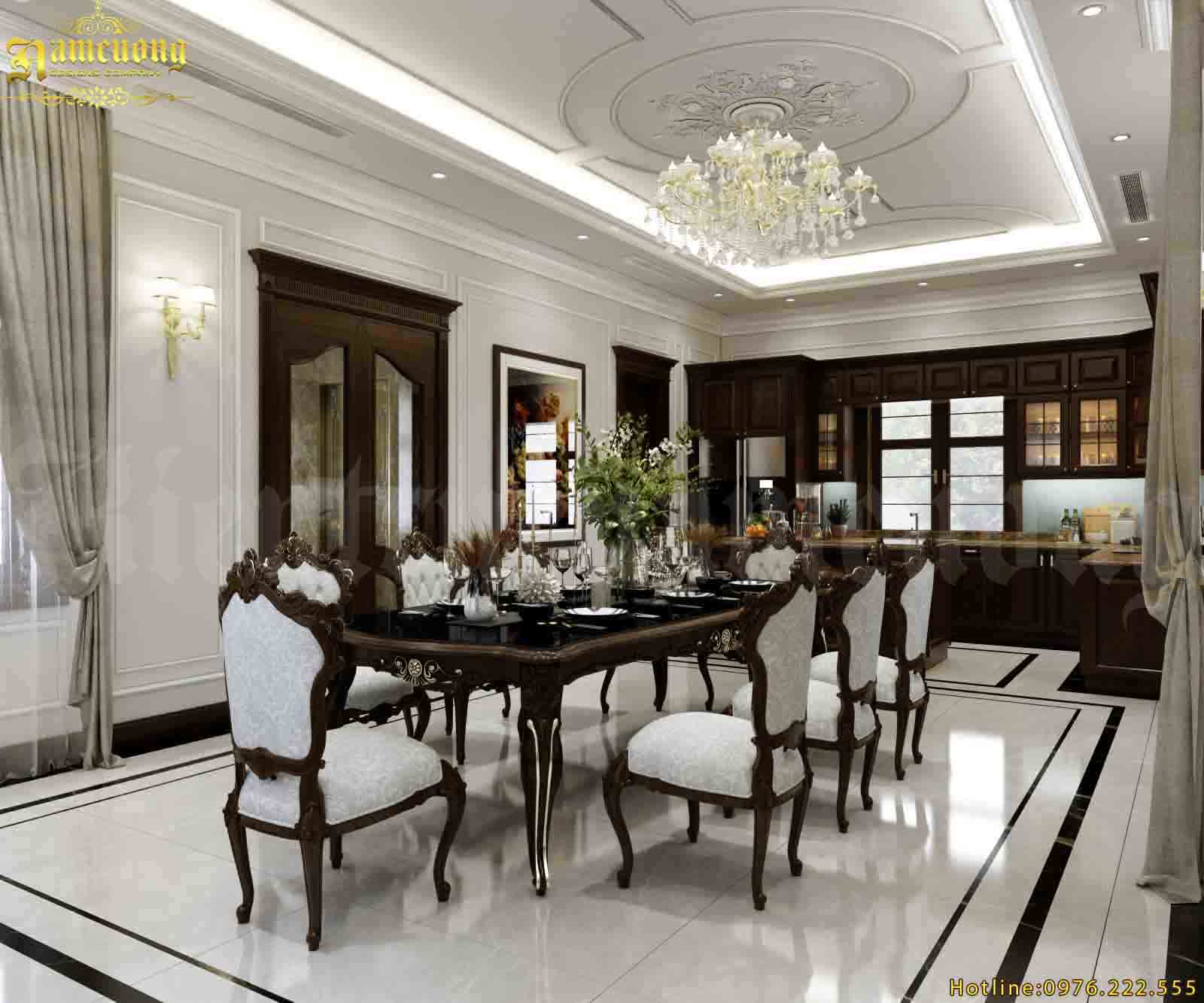 Phòng bếp của biệt thự tân cổ điển