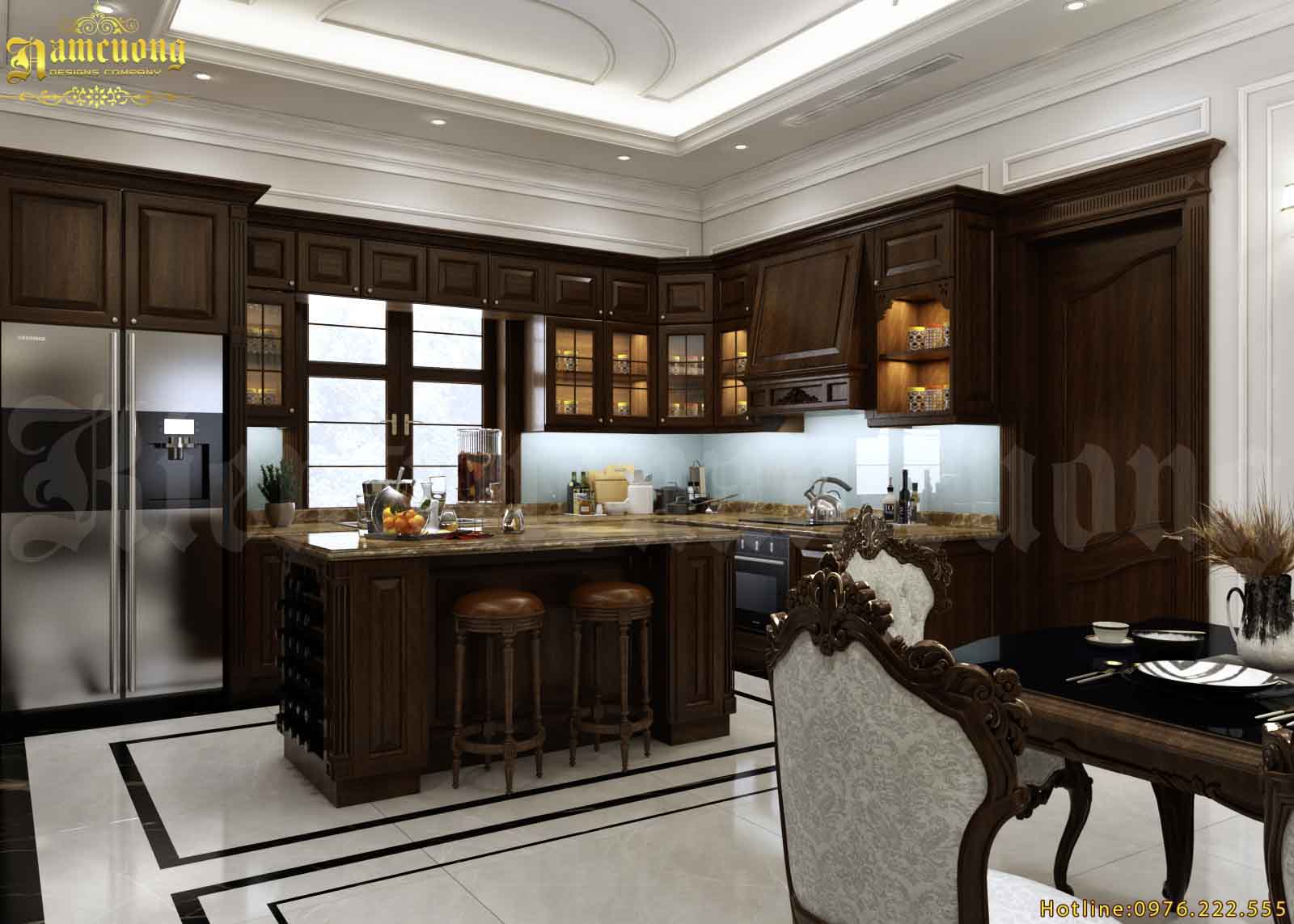 Phòng bếp của biệt thự tân cổ điển
