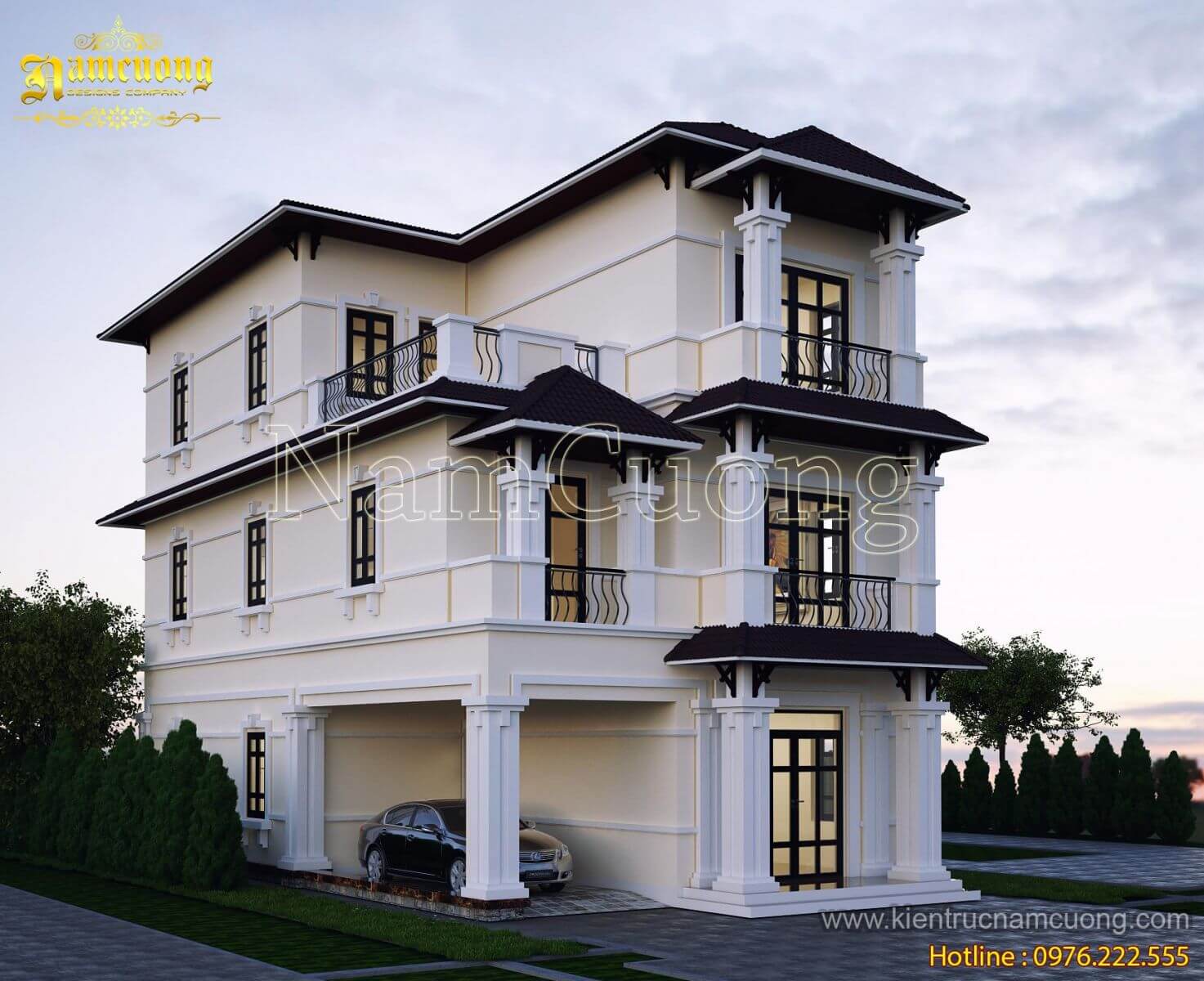 Kiểu hướng biệt thự mini 3 tầng hiện đại