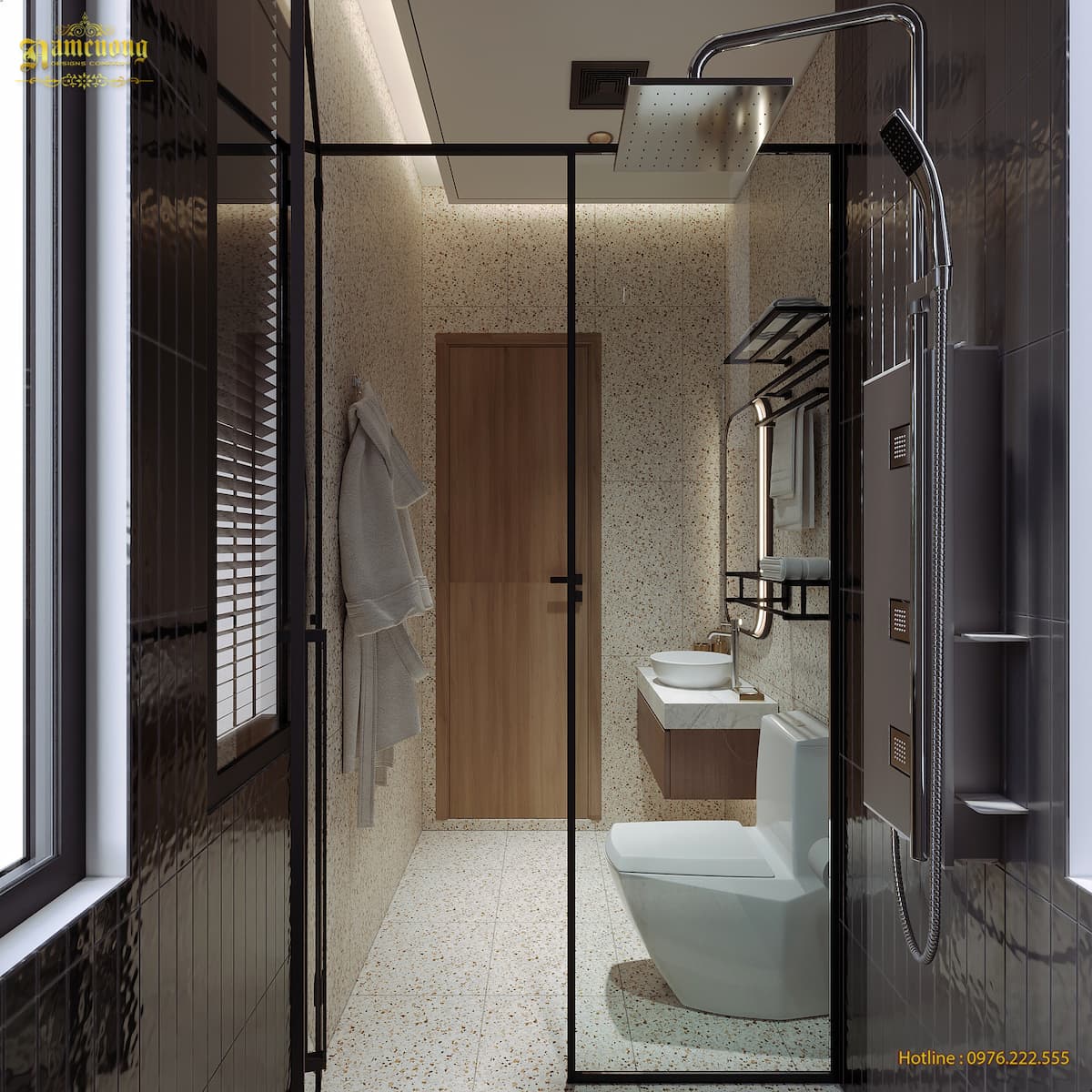 Nhà vệ sinh được thiết kế tiện nghi, hiện đại