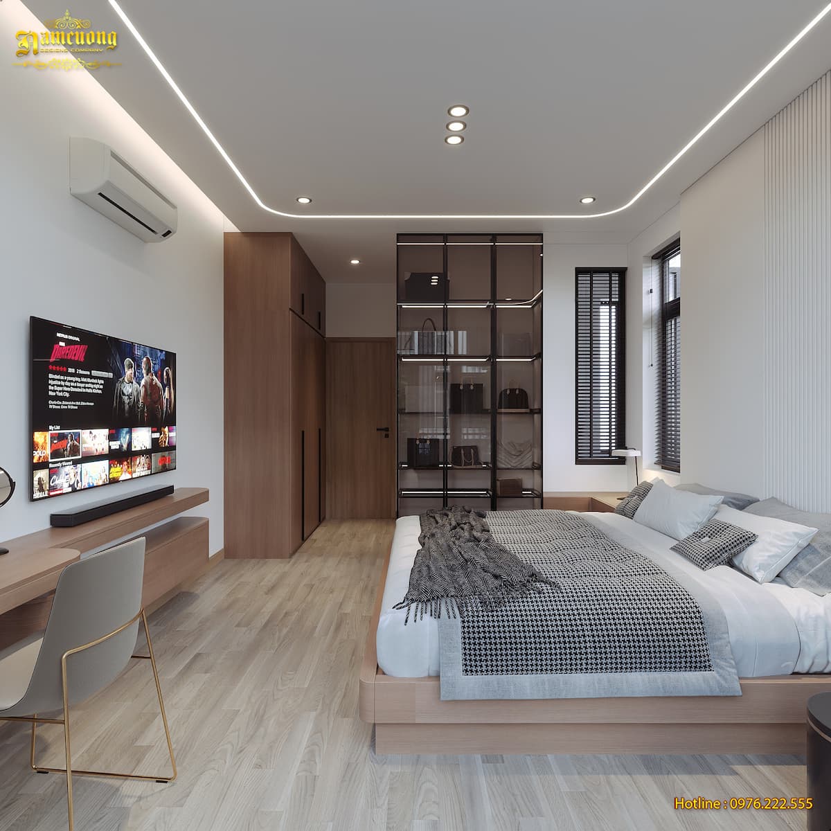 Phòng ngủ sử dụng tủ kịch trần