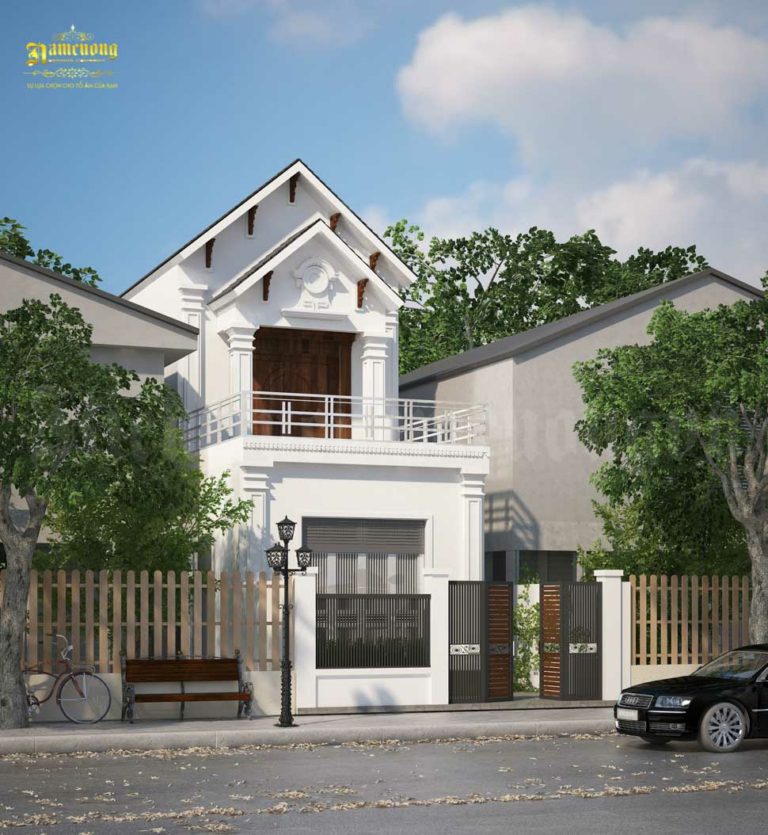 Thiết kế biệt thự phố 2 tầng tân cổ điển