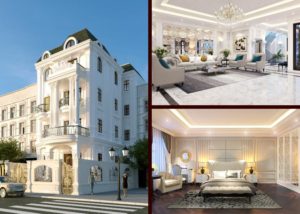 thi công biệt thự 3 tầng mặt tiền 10m