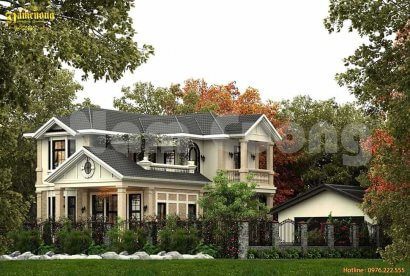 Thiết kế biệt thự tân cổ điển 2 tầng đẹp nh