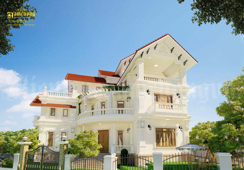 Biệt thự 5 tỷ hình chữ L 3 tầng