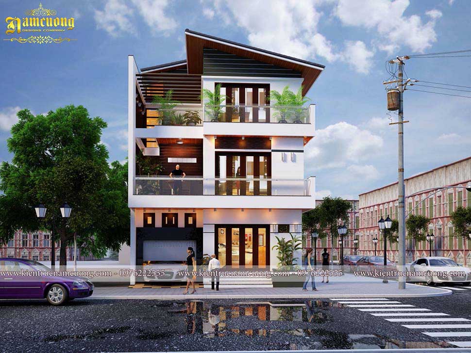 biet thu hien dai 2 mat tien mai lech 17