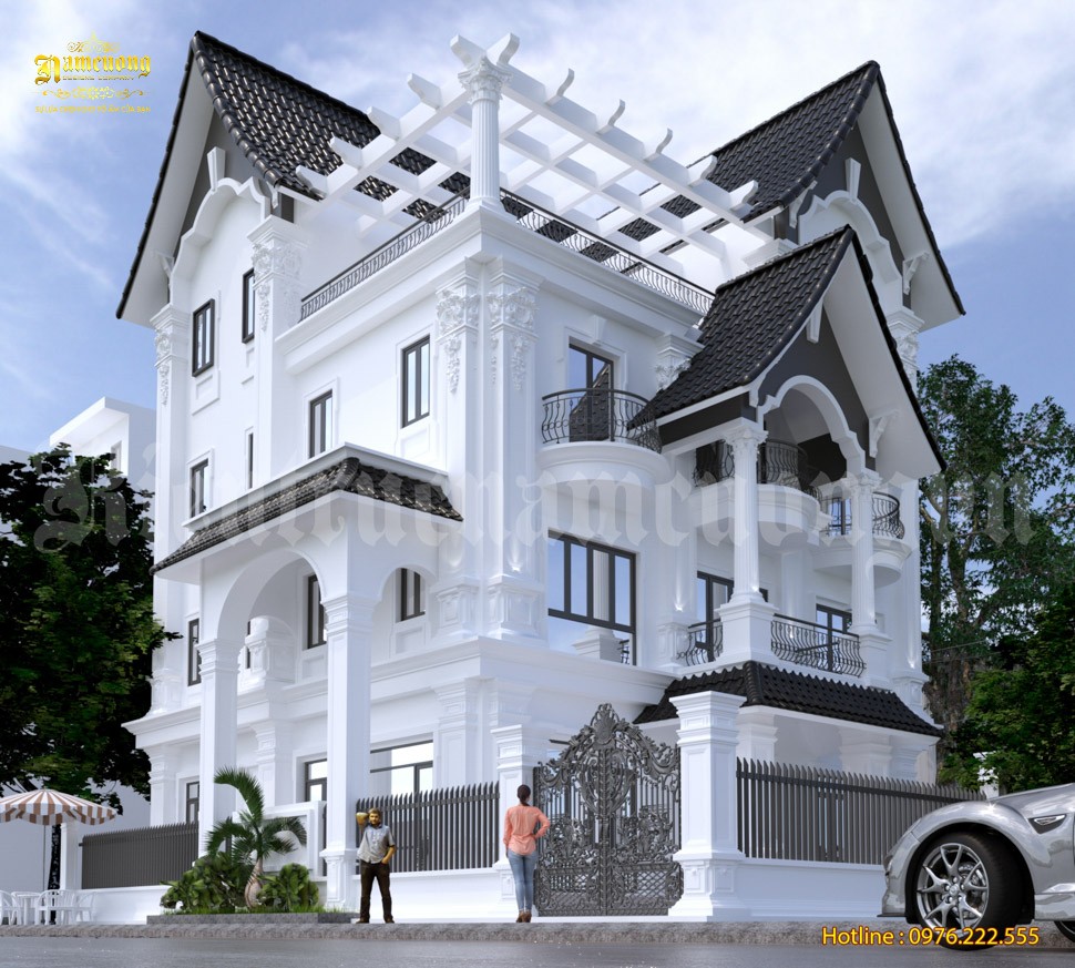 Mẫu thiết kế biệt thự 3 tầng 2 mặt tiền tại Kiến Trúc Nam Cường