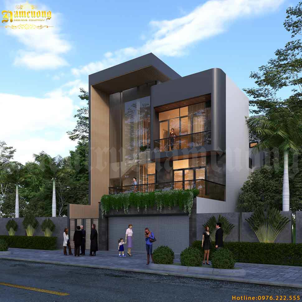 Thiết kế biệt thự 3 tầng có tầng hầm hiện đại