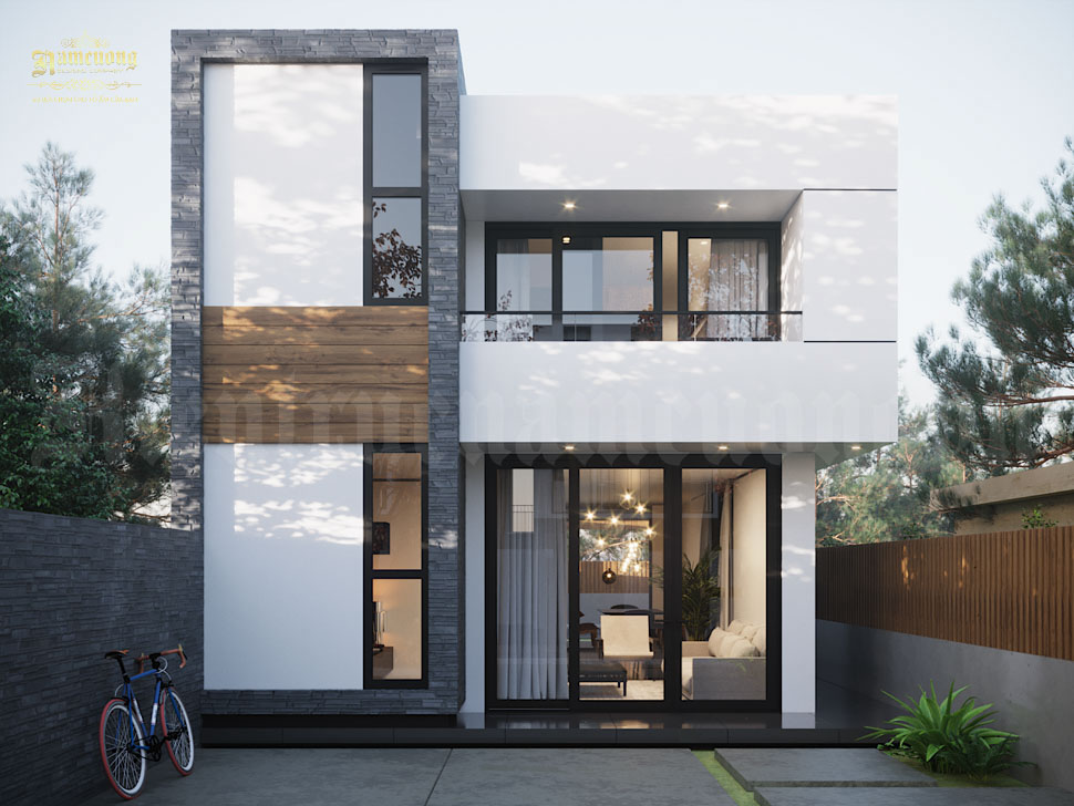 Mẫu thiết kế biệt thự 2 tầng mặt tiền 9m