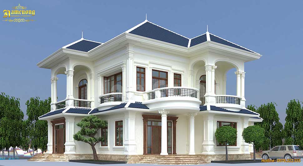 biet thu 2 tang khong gian mo 12