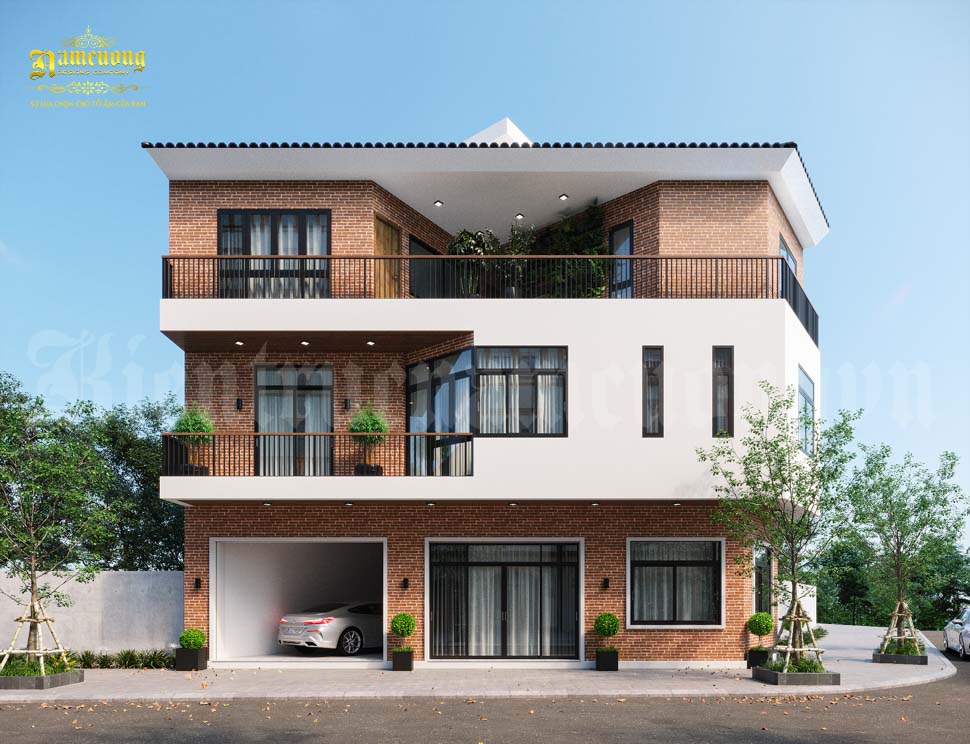 Nhà lô góc 3 tầng 70m² thiết kế bởi Kiến trúc Nam Cường