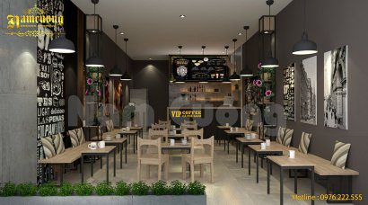 Mẫu nội thất quán cafe hiện đại đẹp mê mẩn