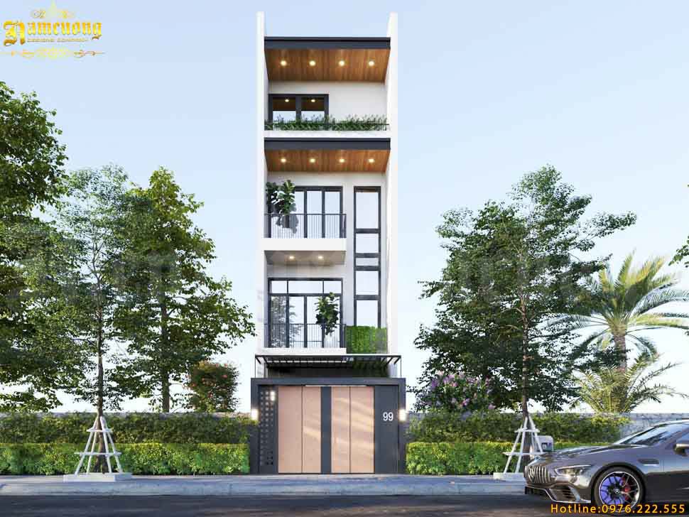 Nhà phố 4 tầng kết hợp sân vườn