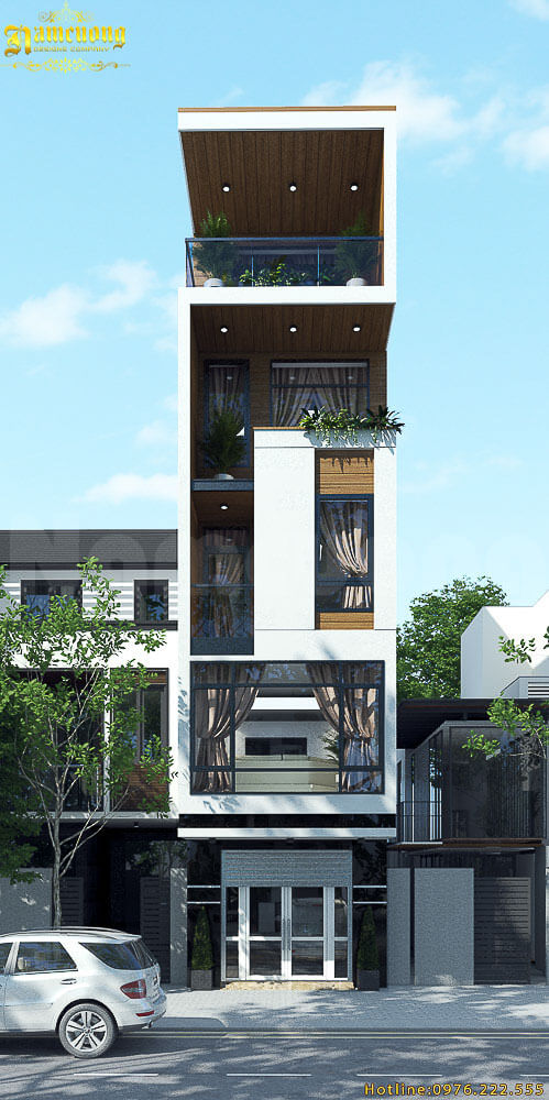 Mẫu thiết kế shophouse mặt tiền chữ Z ấn tượng