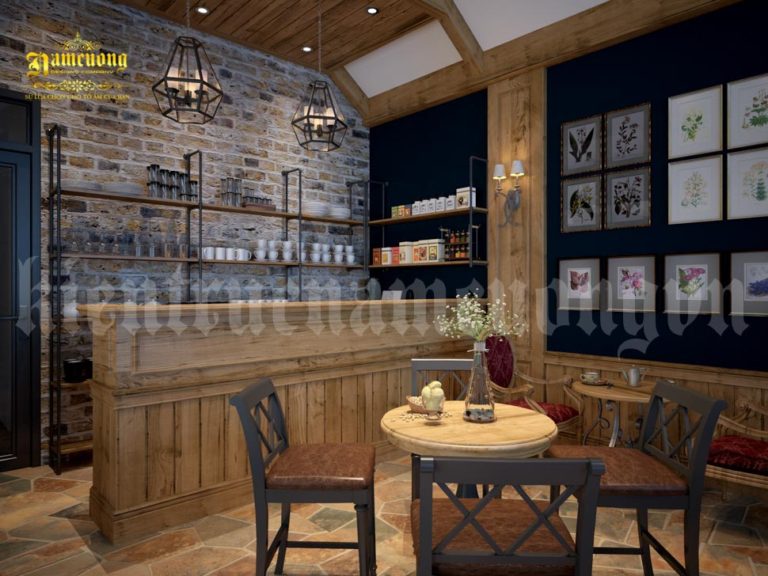 Mẫu thiết kế nội thất cafe mộc thu hút khách - CĐ