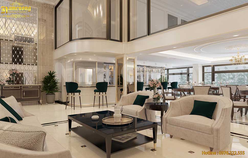 Mẫu thiết kế sảnh khách sạn 2 sao ấn tượng tại Hải Phòng