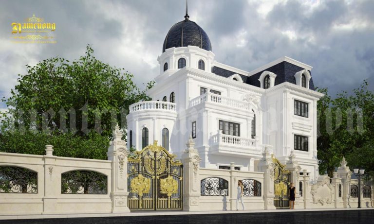 Thiết kế dinh thự lâu đài Pháp 3 tầng Thái BÌnh -