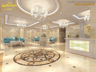 thiết kế nội thất sảnh khách sạn tại Cát Bà