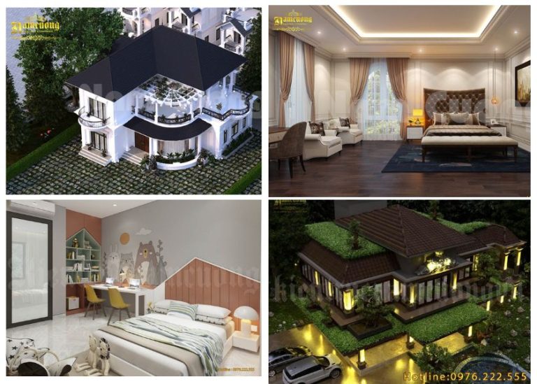 Thiết kế biệt thự 2 tầng 5 phòng ngủ