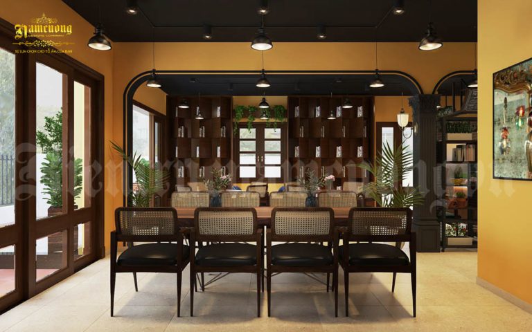 thiết kế quán cafe sách