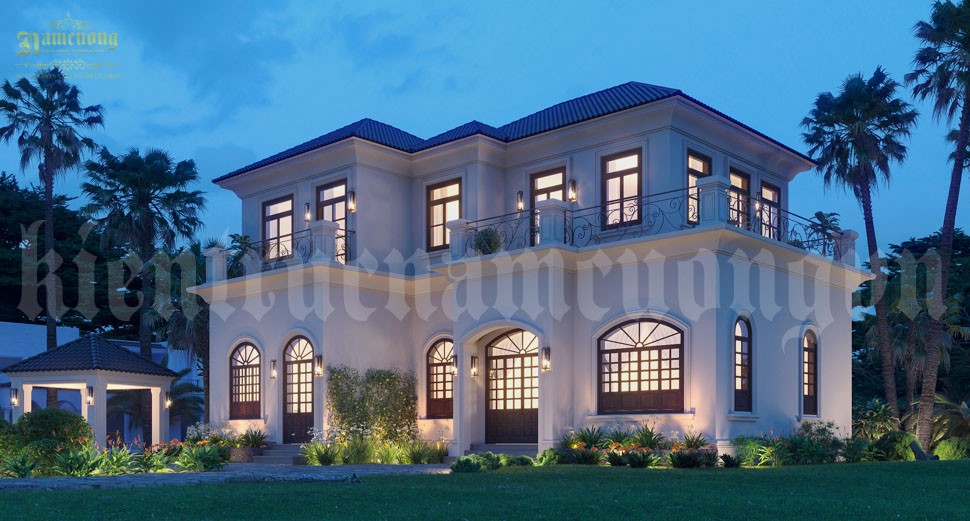 Biệt thự 2 tầng mái Nhật phong cách Địa Trung Hải