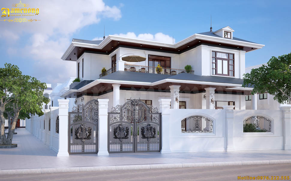 Phong cách hiện đại biệt thự 2 tầng mái Nhật