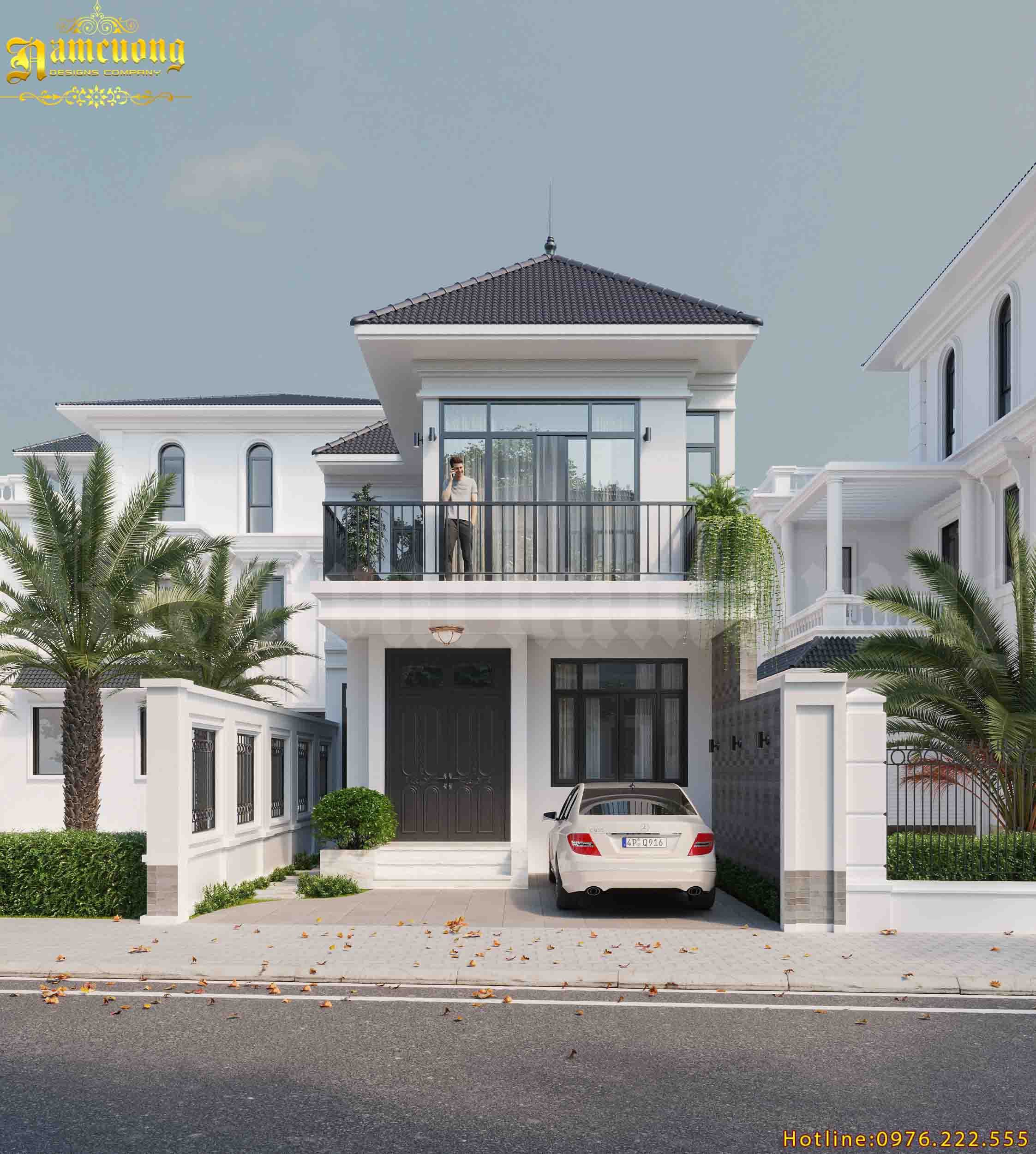 Mẫu biệt thự mini 2 tầng mái Nhật tại thành phố lớn