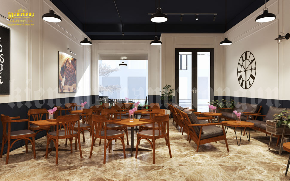 Ánh sáng là yếu tố rất được chủ đầu tư quan tâm khi thiết kế quán cafe Vinhome Marina