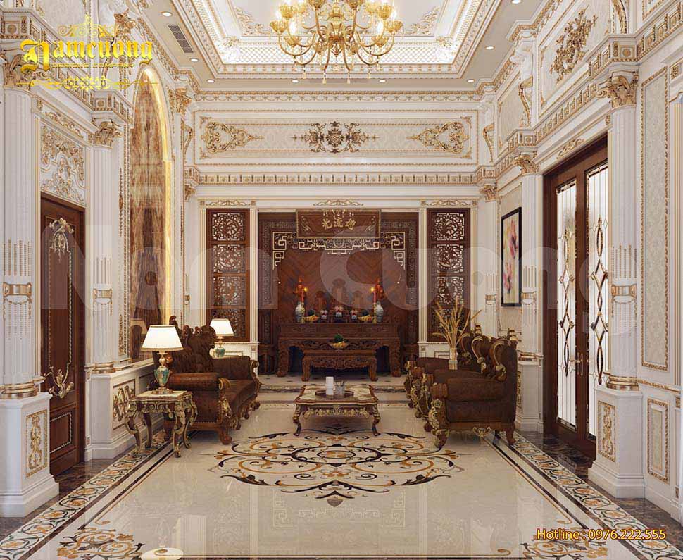 Mẫu bàn thờ liền tủ thờ