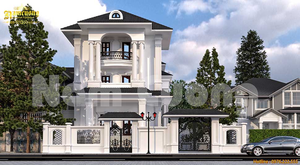 Biệt thự mini 3 tầng phong cách Pháp kiểu mái Nhật