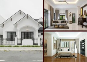 thiết kế biệt thự 1 tầng mái thái