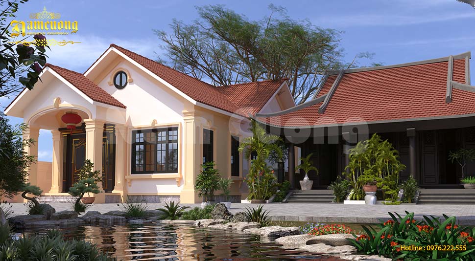 Biệt thự phố mặt tiền 9m có sân vườn bể cá