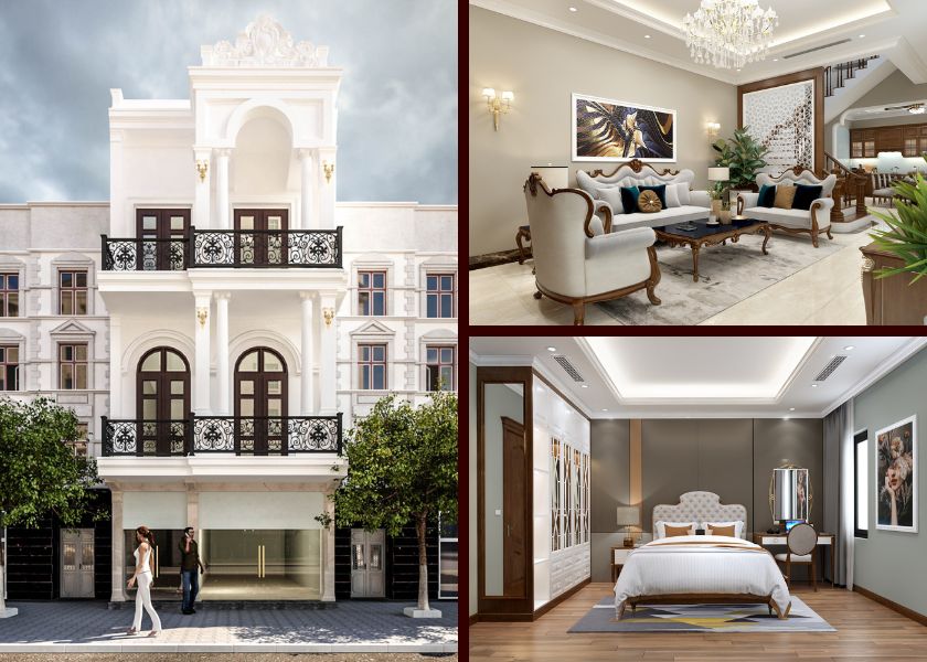 Tổng quan bố trí nội thất cho biệt thự có mặt tiền 9m
