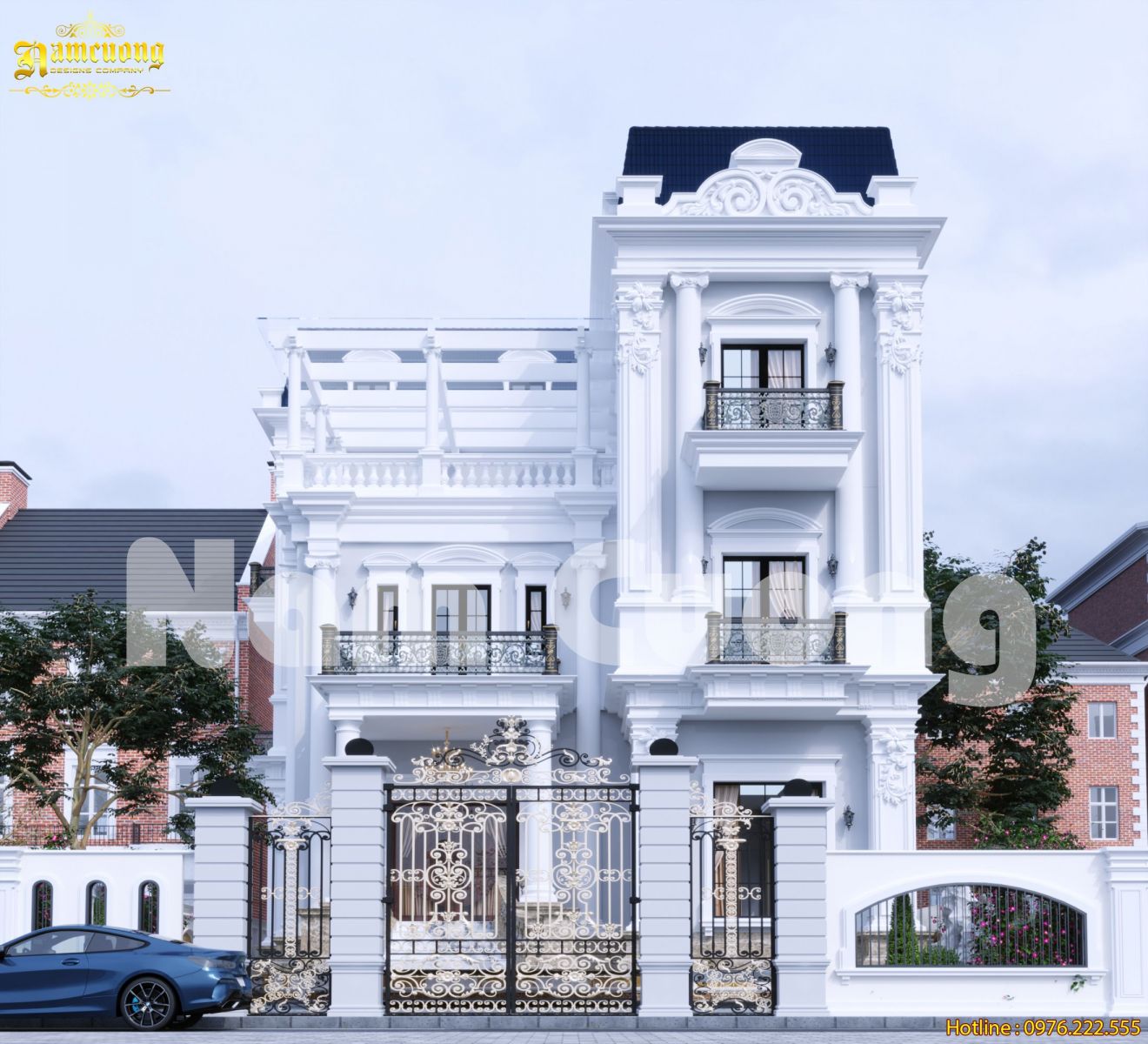 Biệt thự phố mặt tiền 9m phong cách tân cổ điển