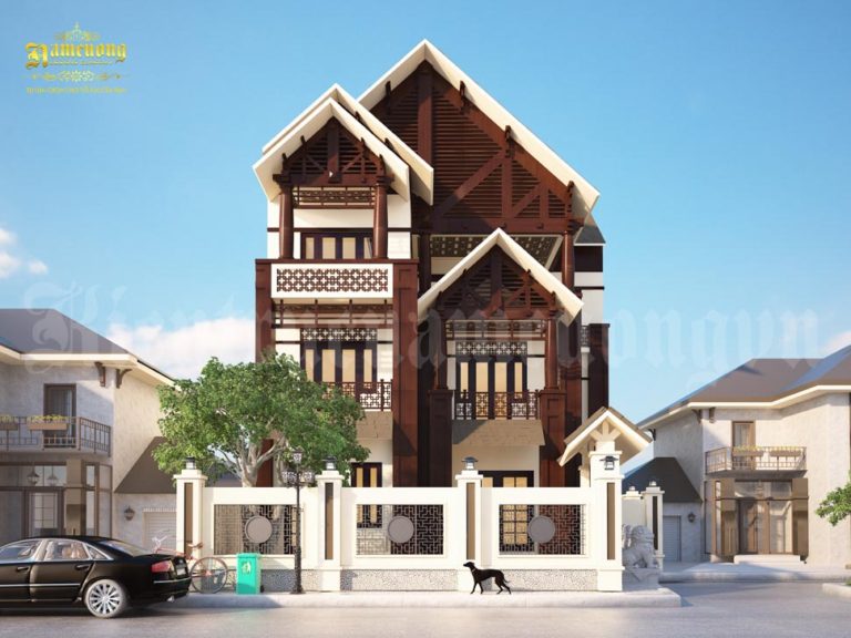thiết kế biệt thự 3 tầng 5 phòng ngủ