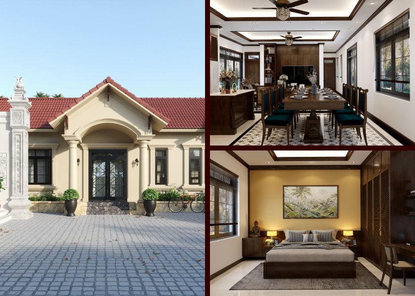 Cách xây bậc tam cấp là giải pháp kết nối cao độ giữa nền nhà và sân, đảm bảo công năng sử dụng và tính kiến trúc tổng thể.