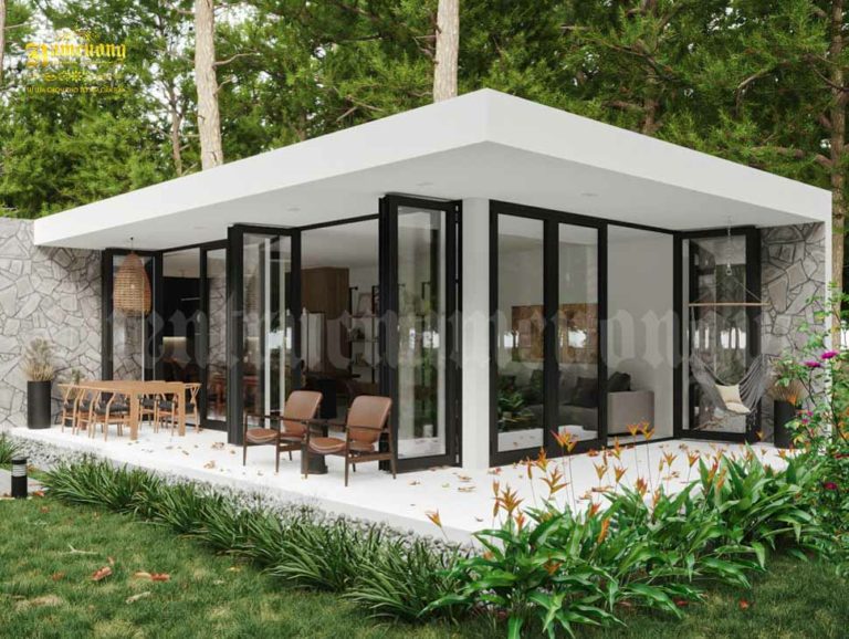 thiết kế nhà vườn 1 tầng hiện đại