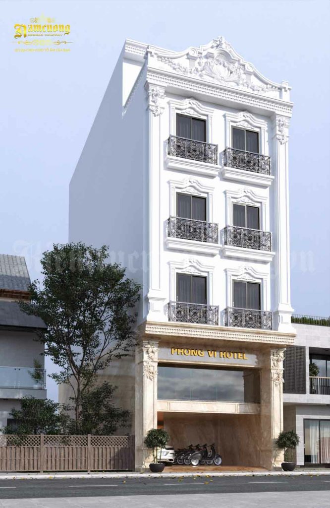 thiết - Thiết kế khách sạn mini 6 tầng tân cổ điển Khach-san-mini-6-tang-4-666x1024