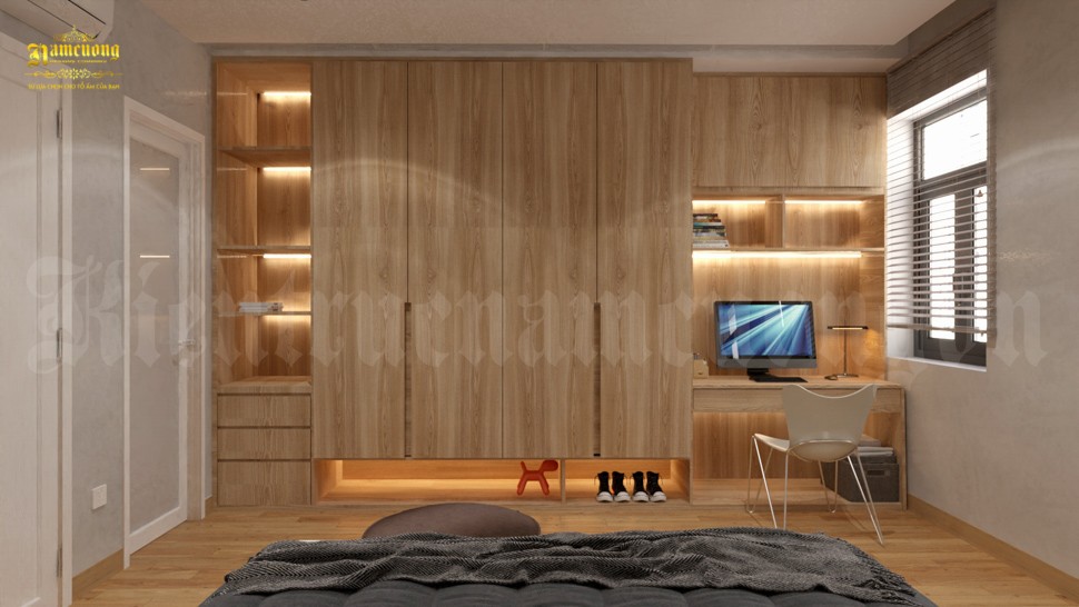 Thiết kế nội thất phòng ngủ nhà ở Hoàng Huy
