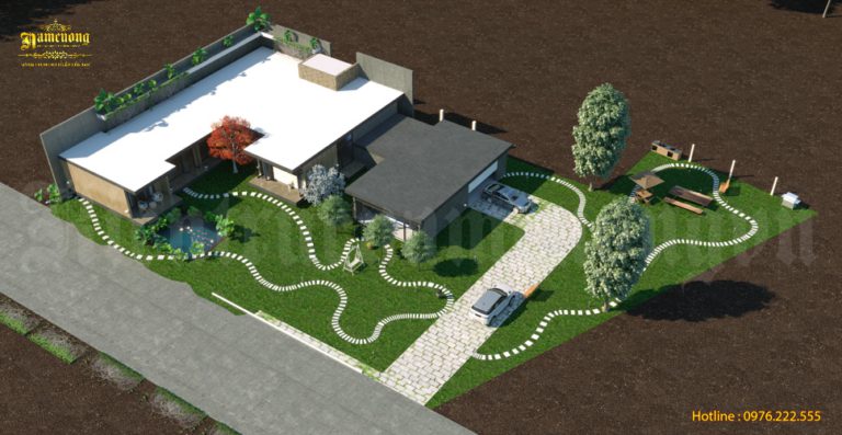 Biệt thự mái bằng 1 tầng