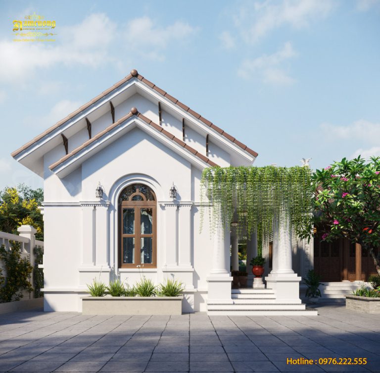 Thiết kế biệt thự 1 tầng với 2 phòng ngủ