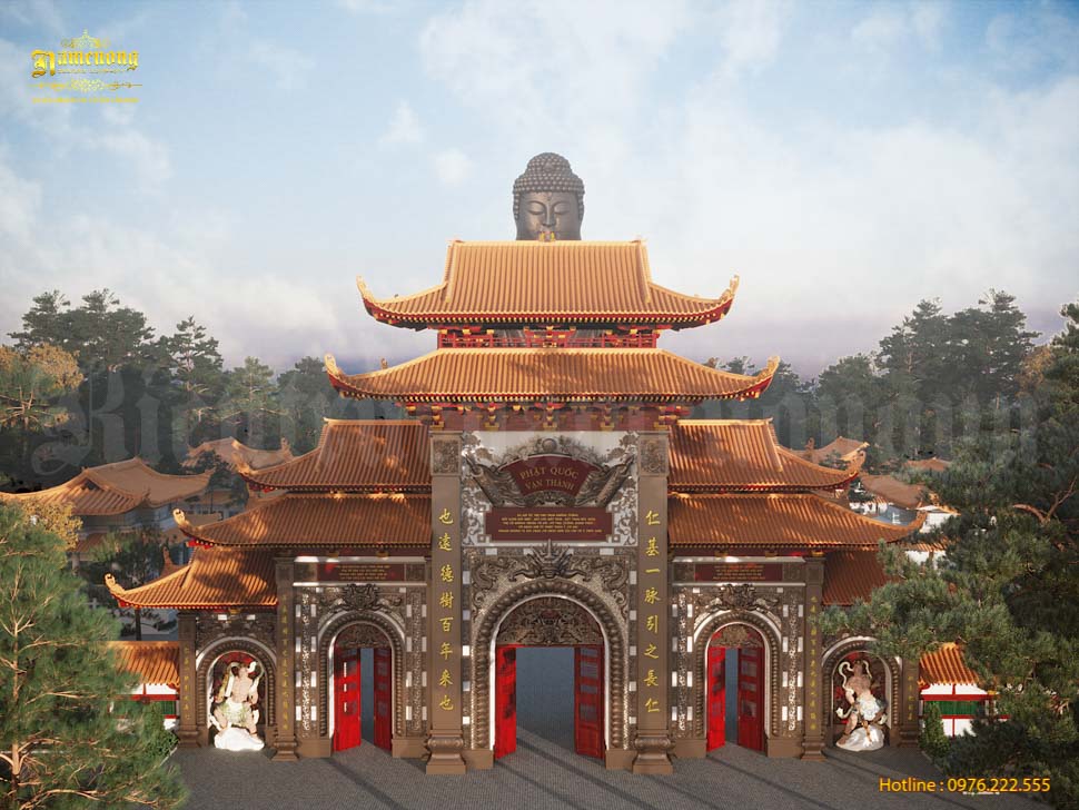 Mẫu thiết kế chùa phật quốc vạn thành tại Bình Phước