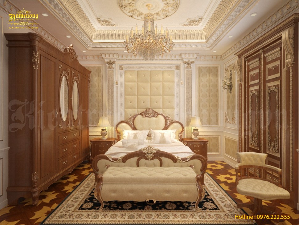 Nguyên vật liệu gỗ bóng trong thiết kế phòng ngủ