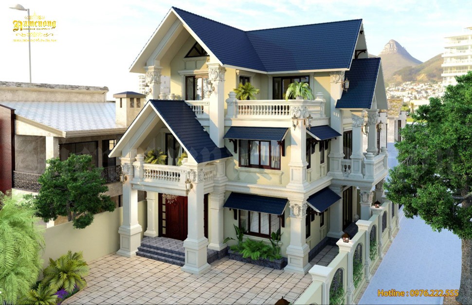 Thiết kế bậc tam cấp cho biệt thự mái Thái