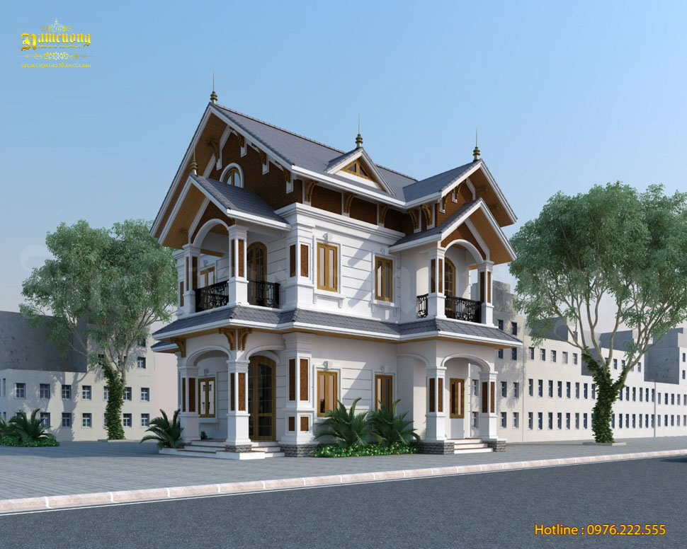 Mẫu thiết kế biệt thự mái thái tại Kiến Trúc Nam Cường